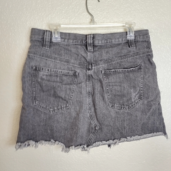 Free People We the Free Side Car Denim Mini Skirt Sanded Black sz 30 - Picture 9 of 9